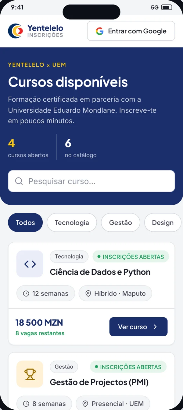 Catálogo de cursos